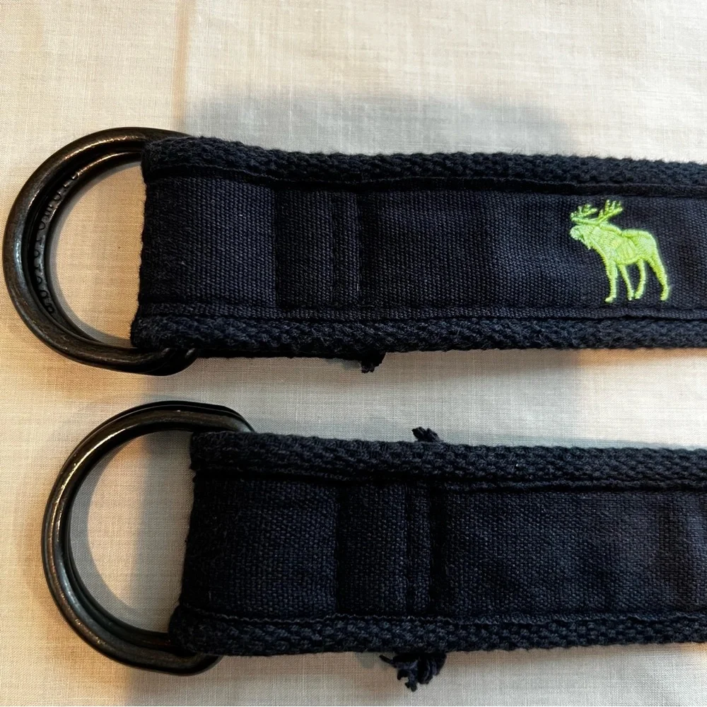 Navy Belts (2) with Green and White Embroidery